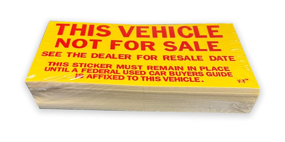 Amazon.com: This Vehicle is Not for Sale Car Dealer Stickers | 100